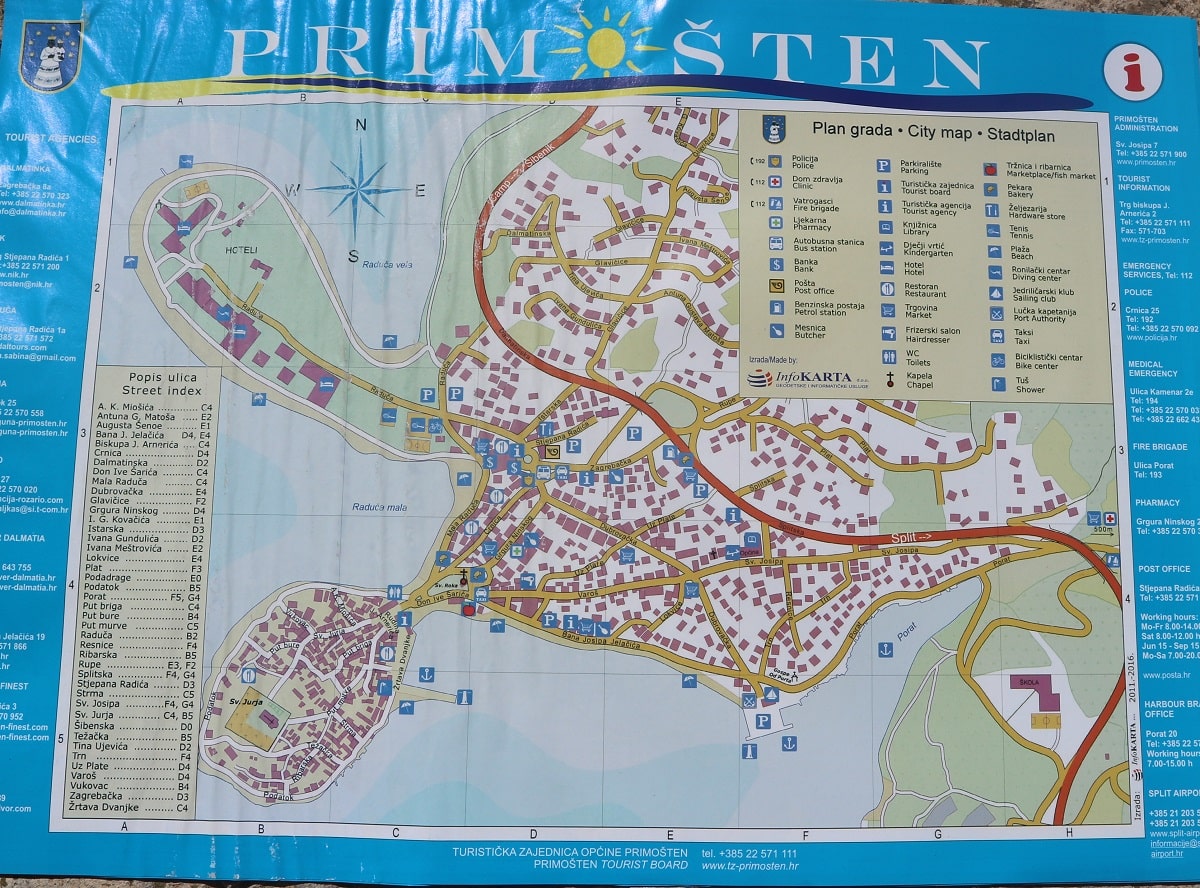 Map of Primošten
